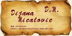 Dijana Mićalović vizit kartica